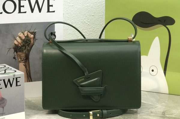 Replica Loewe Barcelona bag in Vintage Khaki silk calfskin