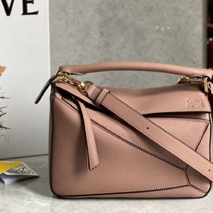 Replica Loewe Small Puzzle bag in pink classic calfskin