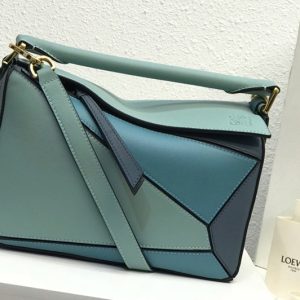 Replica Loewe Small Puzzle bag in Blue/Light Blue/Dark Blue classic calfskin