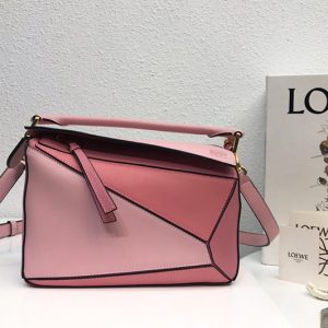 Replica Loewe Small Puzzle bag in Light Pink/Pink classic calfskin