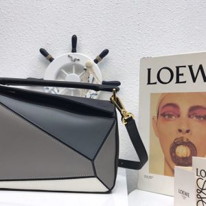 Replica Loewe Small Puzzle bag in Blue/Grey/White classic calfskin