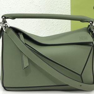 Replica Loewe Small Puzzle bag in Green classic calfskin