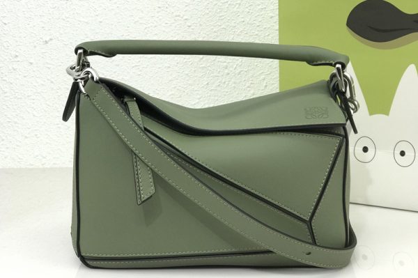 Replica Loewe Small Puzzle bag in Green classic calfskin