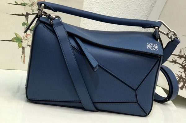 Replica Loewe Small Puzzle bag in Blue classic calfskin