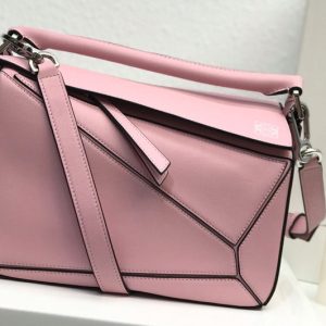 Replica Loewe Small Puzzle bag in Pink classic calfskin