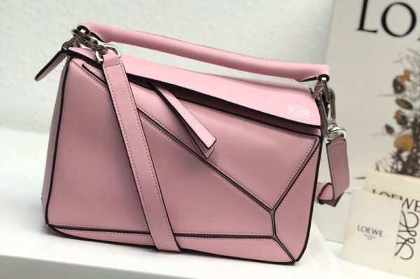 Replica Loewe Small Puzzle bag in Pink classic calfskin