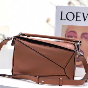 Replica Loewe Small Puzzle bag in Brown classic calfskin