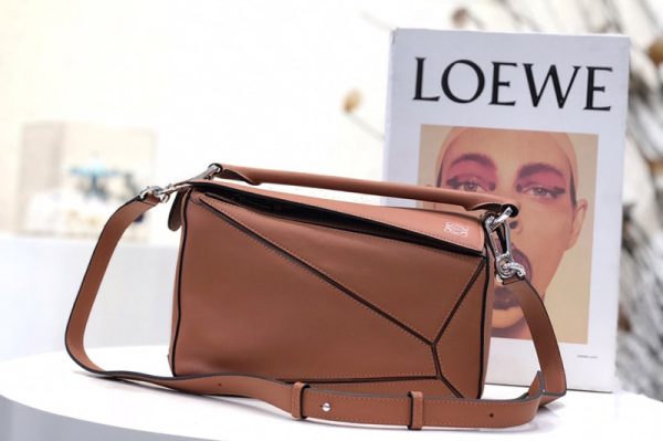 Replica Loewe Small Puzzle bag in Brown classic calfskin