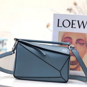 Replica Loewe Small Puzzle bag in Blue classic calfskin