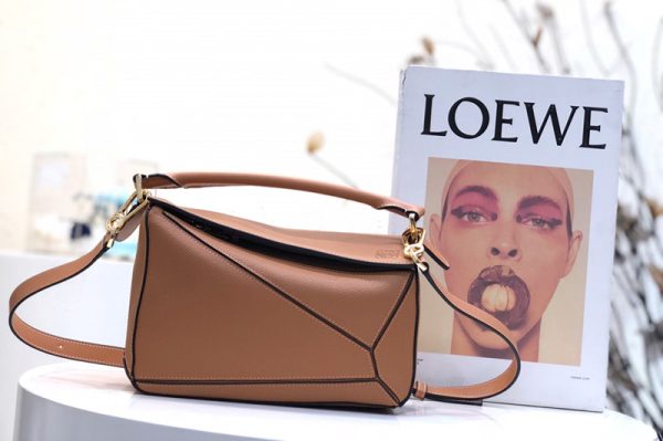 Replica Loewe Small Puzzle bag in Brown classic calfskin