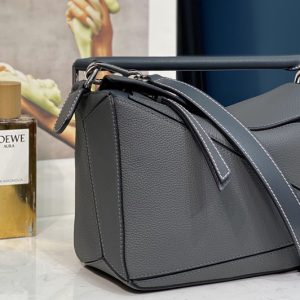 Replica Loewe Small Puzzle bag in Dark Grey classic calfskin