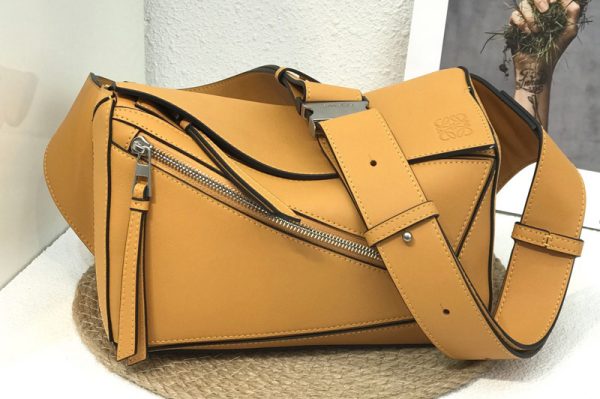 Replica Loewe Small Puzzle Bumbag in Sunflower classic calfskin