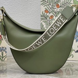 Replica Loewe Luna bag in Green satin calfskin and jacquard