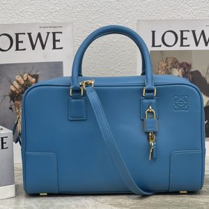 Replica Loewe Amazona 28 bag in Blue nappa calfskin