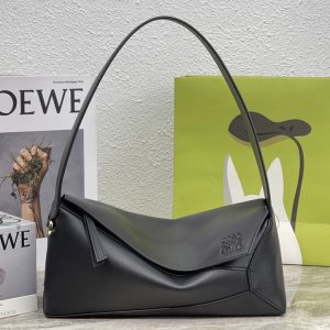 Replica Loewe Puzzle Hobo bag in Black nappa calfskin