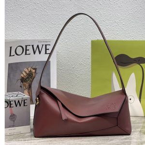 Replica Loewe Puzzle Hobo bag in Brown nappa calfskin