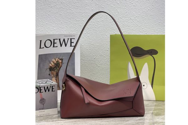 Replica Loewe Puzzle Hobo bag in Brown nappa calfskin