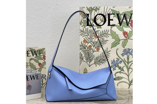 Replica Loewe Puzzle Hobo bag in Blue nappa calfskin