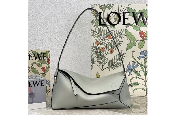 Replica Loewe Puzzle Hobo bag in Gray nappa calfskin