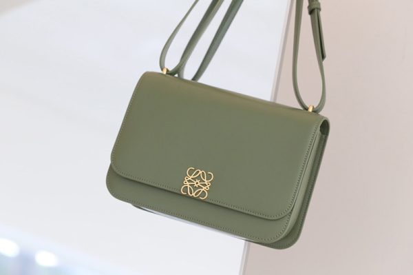 Replica Loewe Goya bag in Green silk calfskin