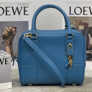 Replica Loewe Amazona 19 square bag in Blue nappa calfskin