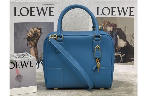 Replica Loewe Amazona 19 square bag in Blue nappa calfskin