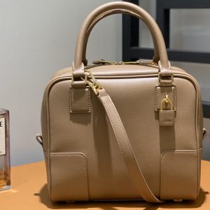 Replica Loewe Amazona 19 square bag in Mink Color nappa calfskin