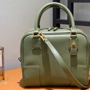 Replica Loewe Amazona 19 square bag in Avocado Green nappa calfskin