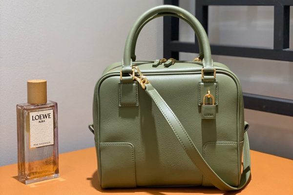 Replica Loewe Amazona 19 square bag in Avocado Green nappa calfskin