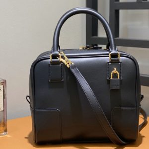 Replica Loewe Amazona 19 square bag in Black nappa calfskin