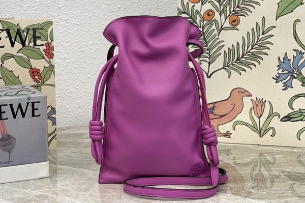 Replica Loewe Flamenco Pocket in Bright Purple nappa calfskin