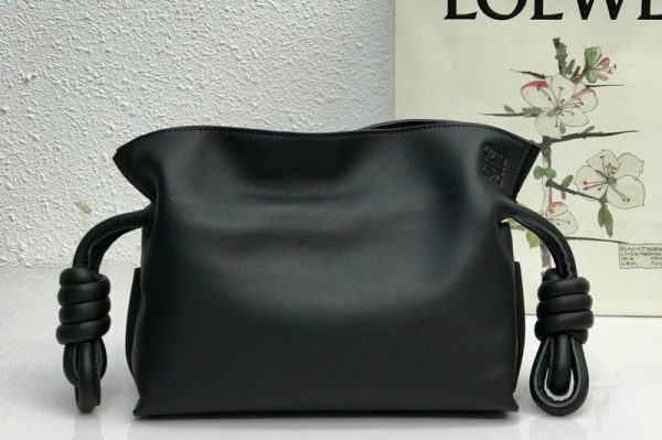 Replica Loewe Mini Flamenco clutch in Black nappa calfskin