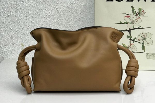 Replica Loewe Mini Flamenco clutch in Brown nappa calfskin