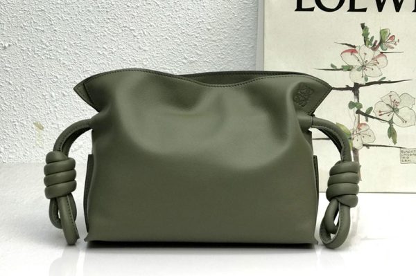 Replica Loewe Mini Flamenco clutch in Green nappa calfskin