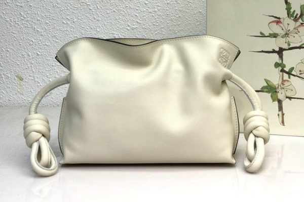 Replica Loewe Mini Flamenco clutch in White nappa calfskin