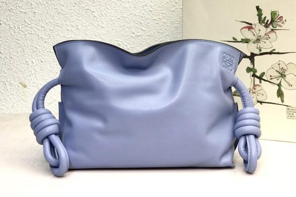 Replica Loewe Mini Flamenco clutch in Light Blue nappa calfskin