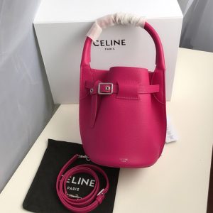 Replica Celine 187243 Big Bag Nano Bucket Bag in Raspberry Smooth Calfskin Leather