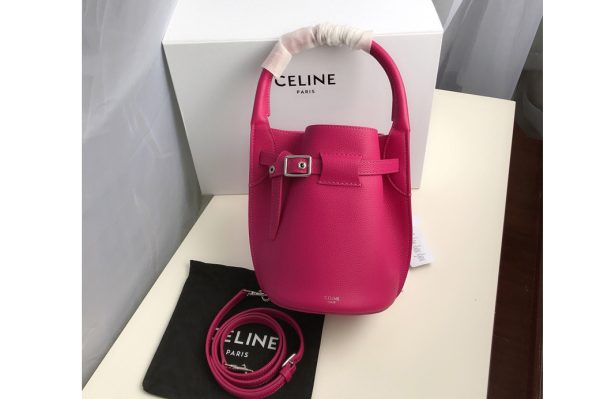 Replica Celine 187243 Big Bag Nano Bucket Bag in Raspberry Smooth Calfskin Leather