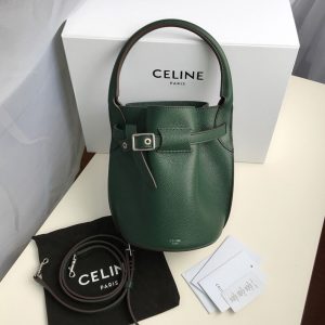 Replica Celine 187243 Big Bag Nano Bucket Bag in Green Smooth Calfskin Leather