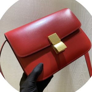 Replica Celine 189173 Medium Classic Bag in Red box calfskin Leather