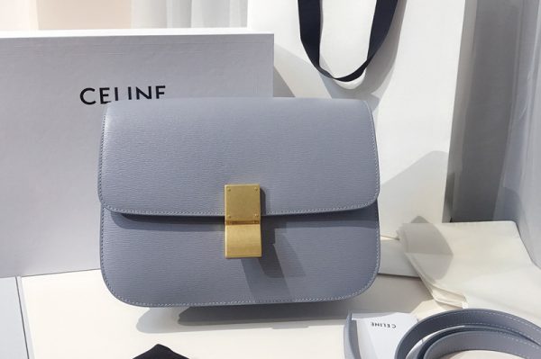 Replica Celine 189173 Medium Classic Bag in Blue Calfskin