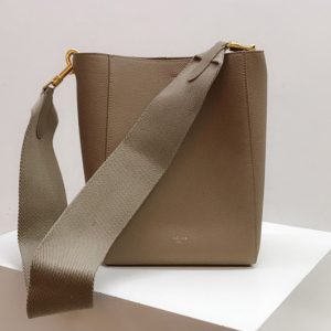 Replica Celine 189303 sangle small bucket bag in Taupe soft grained calfskin