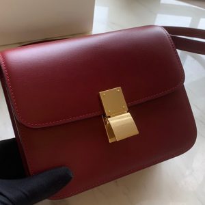 Replica Celine 192523 Teen Classic Bag in Red box calfskin Leather