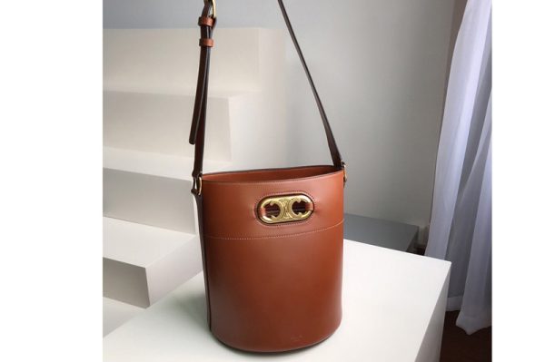 Replica Celine 193043 bucket maillon triomphe Bag in Caramel natural calfskin