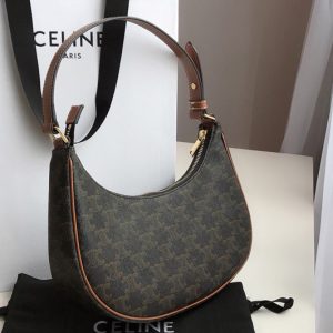 Replica Celine 193952 Ava Triomphe Bag in Triomphe Canvas and calfskin