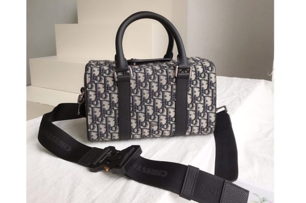 Replica Dior 1ADDU114 Dior Lingot 26 bag in Beige and Black Dior Oblique Jacquard and Black Grained Calfskin