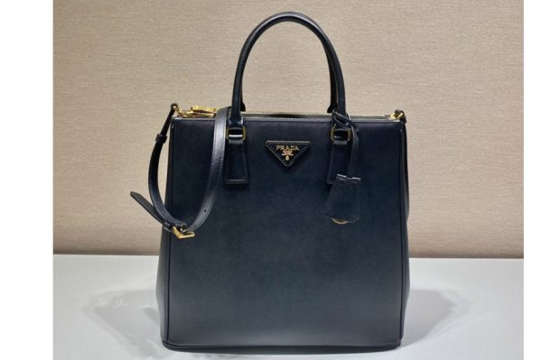 Replica Prada 1BA304 Prada Medium Galleria Saffiano Leather Bag in Black Leather