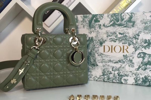 Replica Dior M0538 My ABCDior Lambskin Bags Green Lambskin Leather