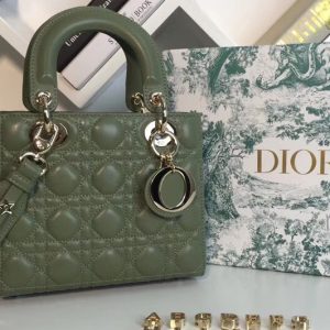 Replica Dior M0538 My ABCDior Lambskin Bag Green Lambskin Leather