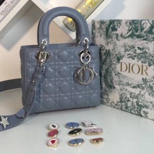 Replica Dior M0538 My ABCDior Lambskin Bags Blue Lambskin Leather